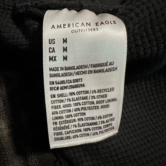 American Eagle AirFlex Thermal Lined Hooded Jean Jacket Sz M - Picture 8 of 8